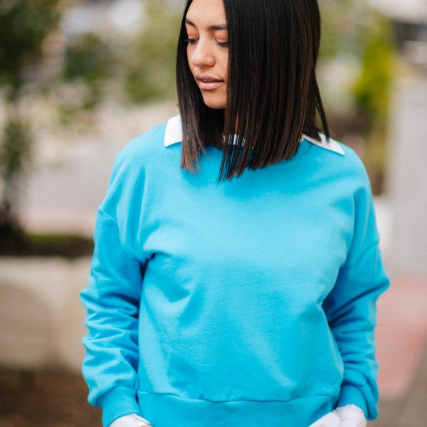 Sweatshirt Long sleeve in baby blue