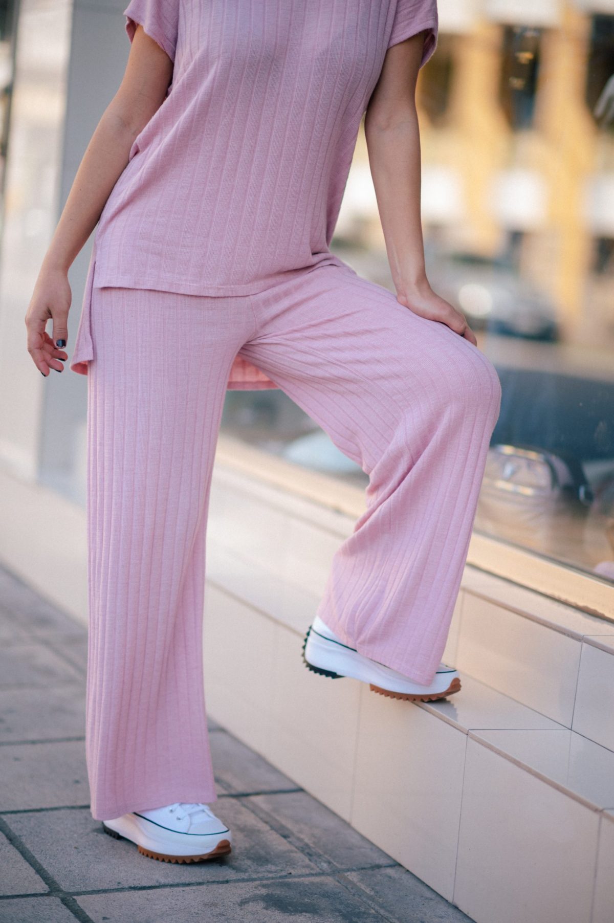 Σύνολο Φόρμα Μπλούζα-Παντελόνι Ροζ