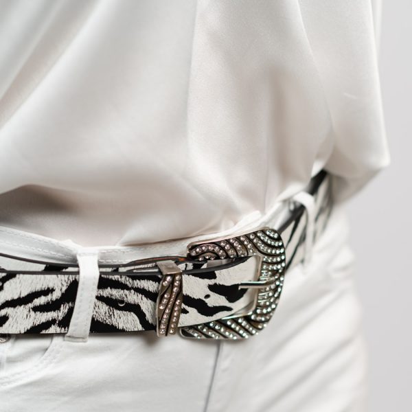 Zebra belt with silver clasp