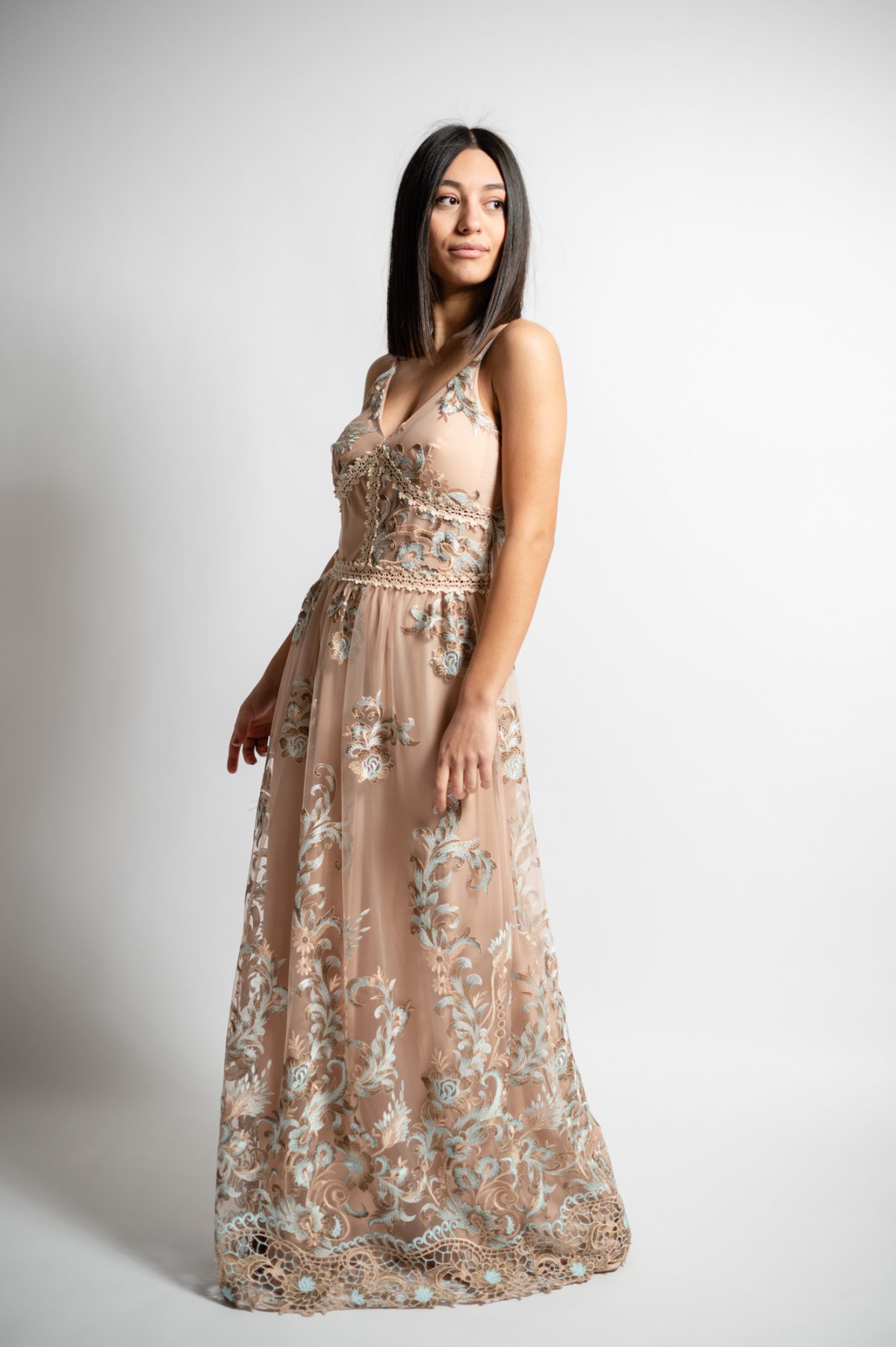Φόρεμα Τιράντα με Δανδέλα Maxi