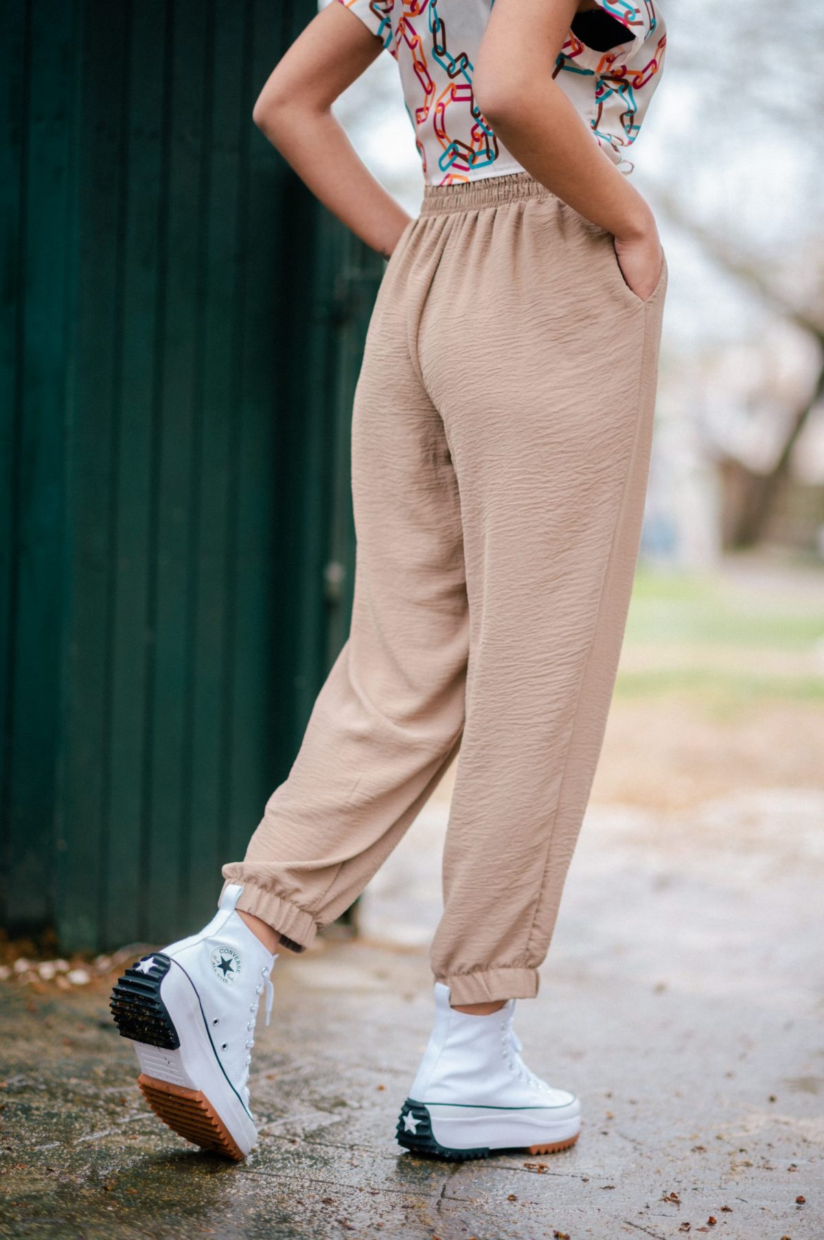 Fabric Pants with Elastic
