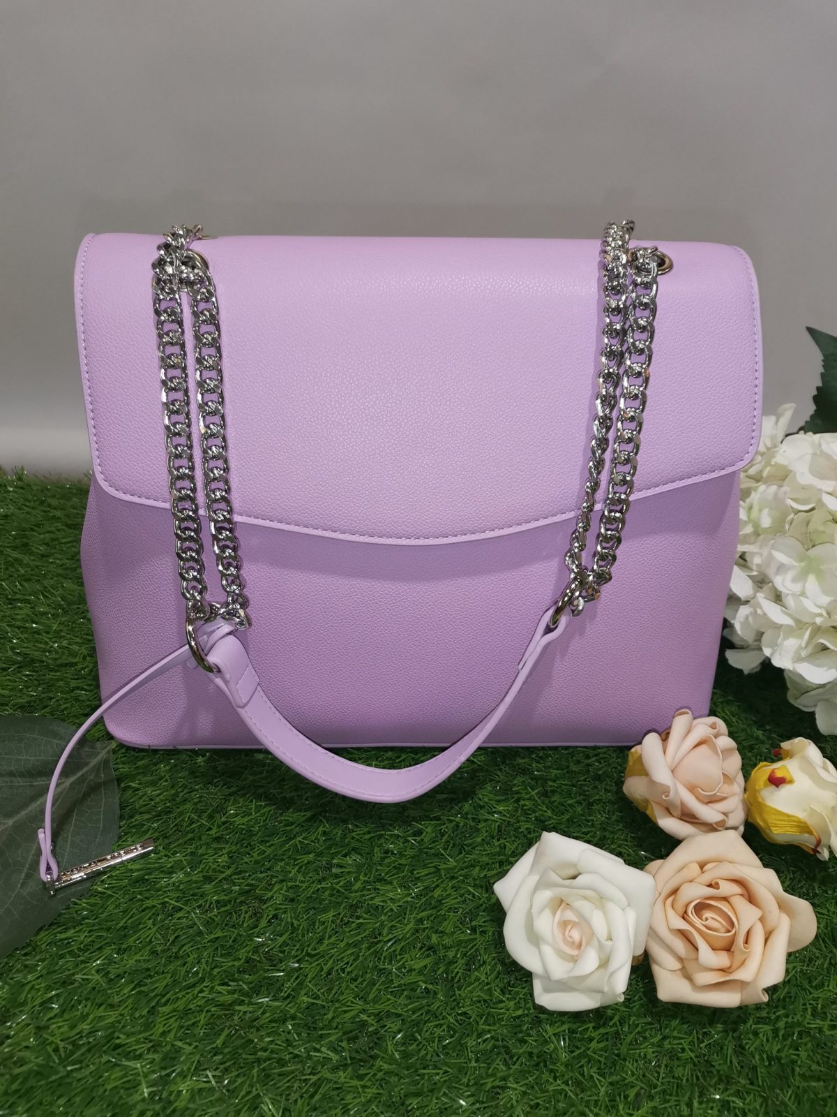 Handbag with Chain purple