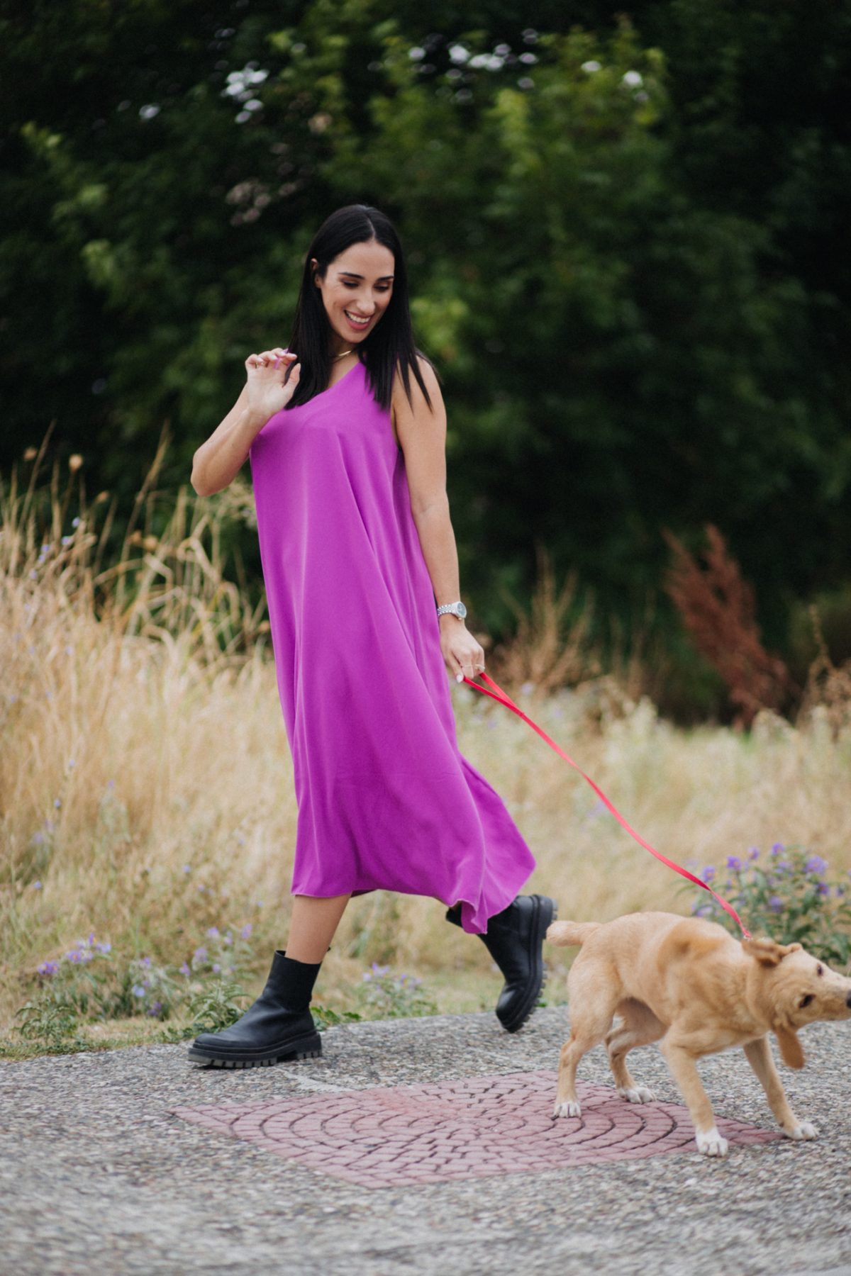 Sleeveless maxi air dress in purple
