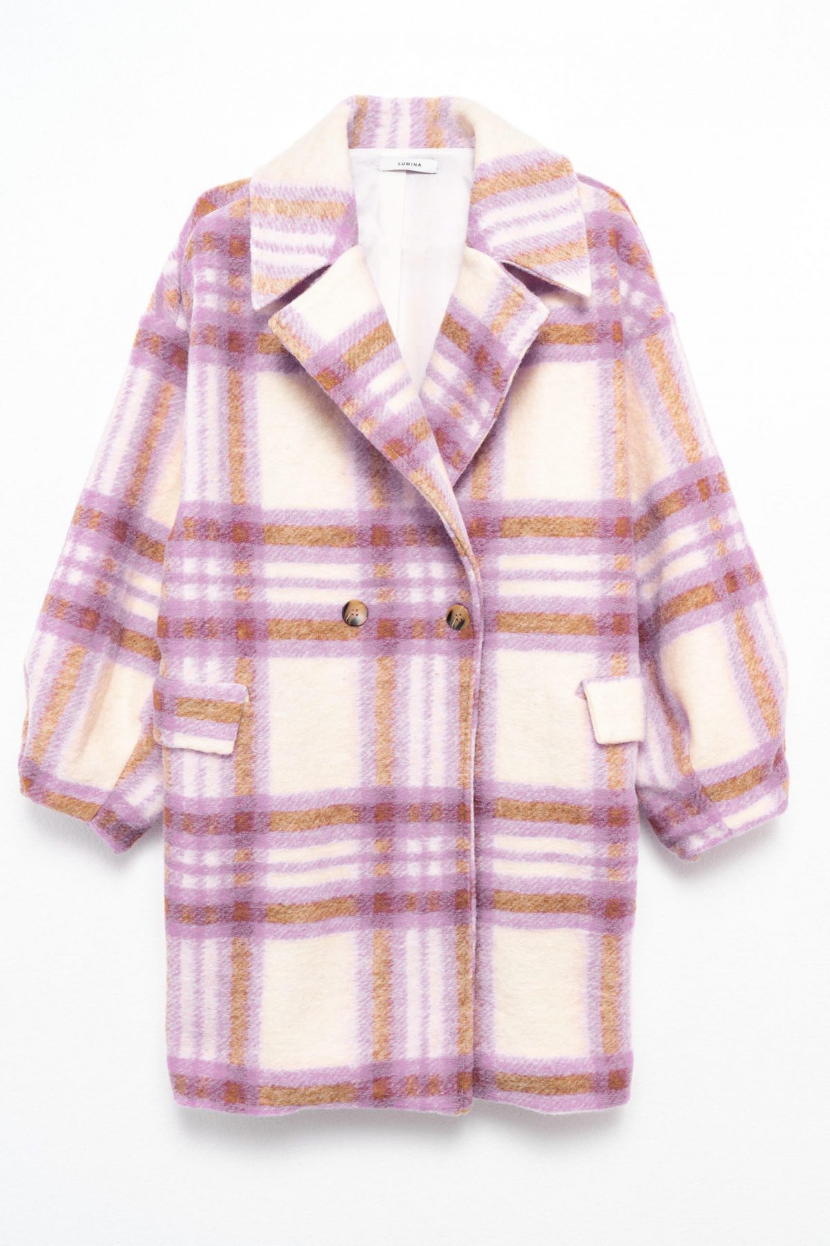 Woolen plaid coat