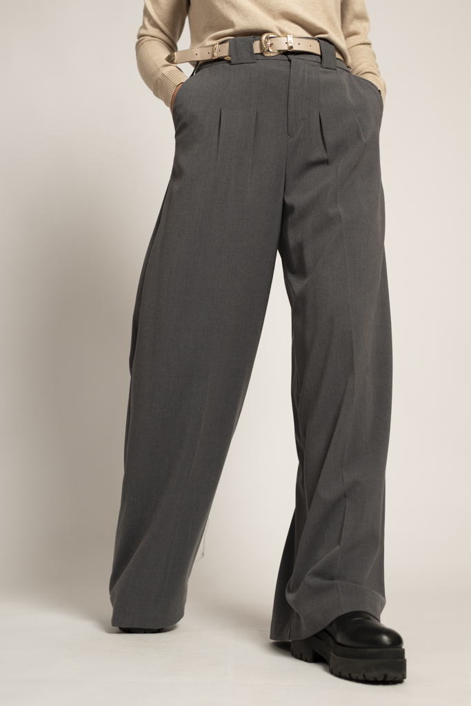 Wide line pants in gray