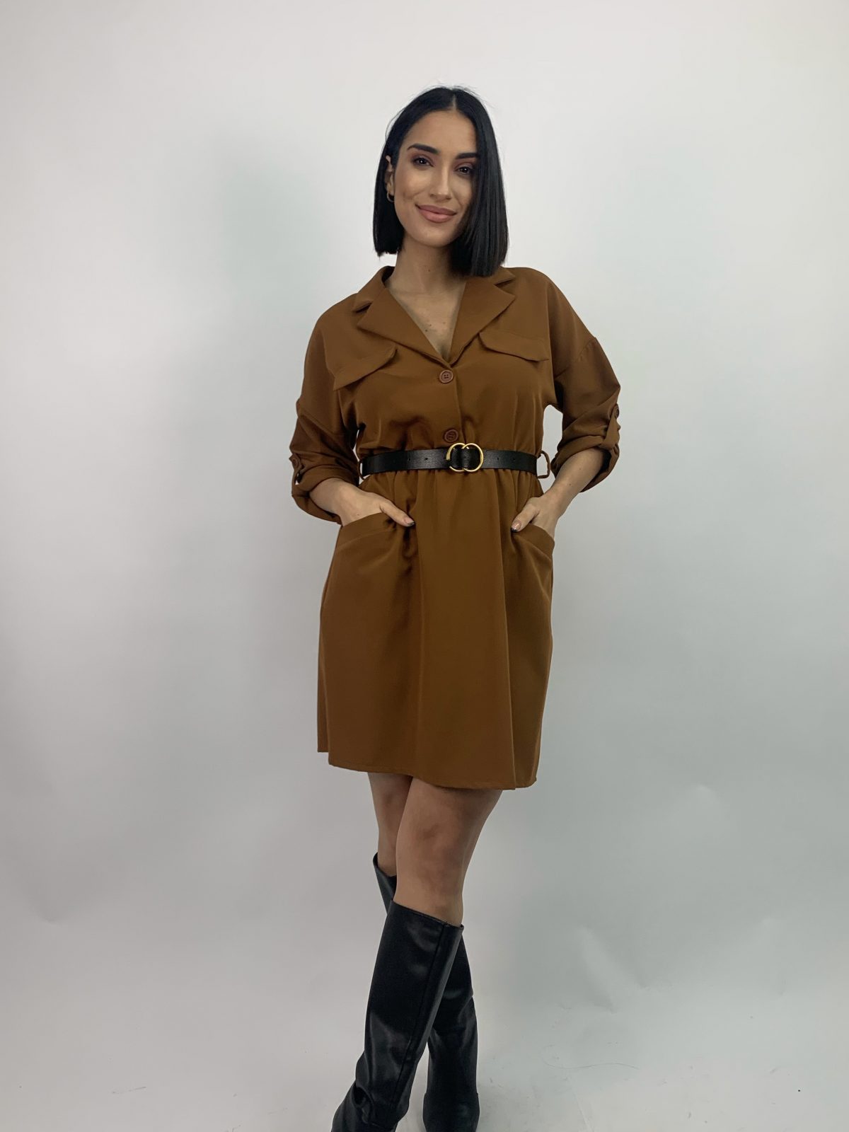 Short brown dress