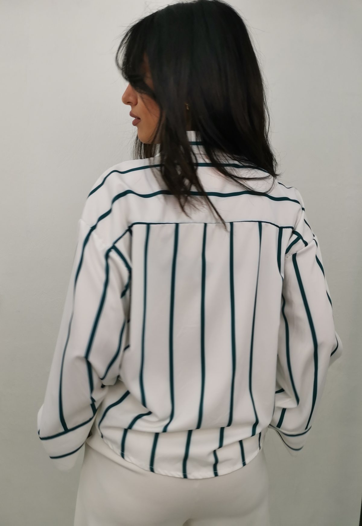 Beige cotton striped shirt